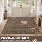 BEQHAUSE Dirt Trapper Door Mat 20" x 32", Non-Slip Washable Doormats, Brown - Image 2