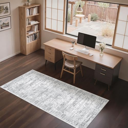 3x6 Runner Rug Non Slip,Washable Hallway Runner Rug,Grey - Image 3
