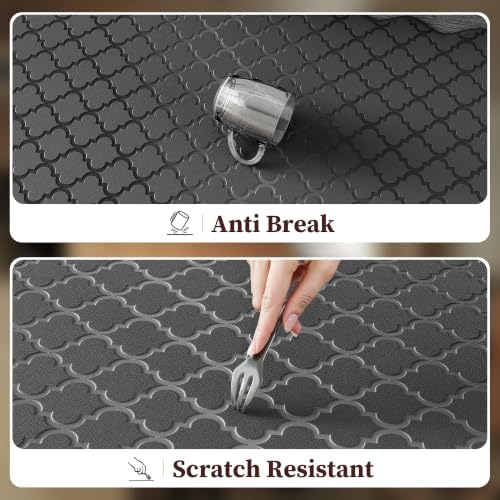 Arenarug Upgrade Scalloped Kitchen Mats for Floor 2PCS, Black Kitchen Rugs - Image 5