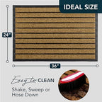 ubdyo Extra Durable Door Mat Outside Entrance (36" x 24", Bright Brown) - Image 2