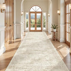 4x12 Runner Rug Non Slip,Washable Hallway Runner Rug,Beige - Image 4
