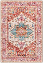 Yamaziot Washable Area Rug, 2x3 Small Boho Vintage Entryway Non-Slip Rug - Image 2