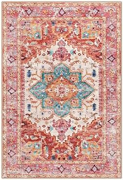 Yamaziot Washable Area Rug, 2x3 Small Boho Vintage Entryway Non-Slip Rug - Image 2