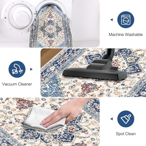 Yamaziot Washable Runner Rug, 2x8 Non-Slip Boho Vintage Hallway Kitchen Rug - Image 5