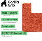 GORILLA GRIP Chenille Bath Rug Mat for Square Toilet Base, 24x19 Coral - Image 3