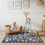 2x5 Washable Hallway Runner Rug: Stain Resistant Floral Scalloped Kitchen Rug Farmhouse Soft Carpet for Bathroom Bedroom Laudry Entryway Floor Mat with Non Slip Backing Cute Home Decor(2x5,Purple) by HYHAOYUNLAI