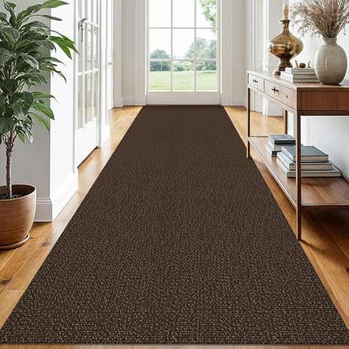 EARTHALL Washable Runner Rug, Non Slip Hall Runner, 3x14 Ft, Brown/Coffee by Unknown