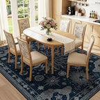Vacuum-Friendly, 8x10 Washable Area Rug, Blue Gray White - Image 2