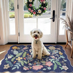 Washable 2x3 Area Rug for Entryway: Easy-Clean Carpet with Non-Slip Backing for Bedroom Kitchen Stain-Resistant Durable Low Pile Floor Mat – Perfect for High-Traffic Areas with Pets (2x3/Purple) by HYHAOYUNLAI