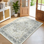 Lofus 3x5 Taupe Grey Rugs for Bedroom Living Room, Vintage Boho Carpet - Image 2