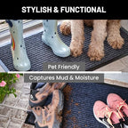 Front Door Mat, Indoor Outdoor Welcome Entryway Doormat, 30x17 Steel Gray - Image 3