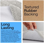 GORILLA GRIP Chenille Bath Rug Mat for Square Toilet Base, 24x19 Light Gray - Image 4