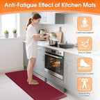 TranquilRelax 2-Piece Kitchen Mats, Cushioned Non-Slip Floor Mats, Burgundy - Image 4