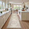 Madane Washable Runner Rugs 2x10 Long for Hallway Kitchen, Ivory/Brown by Madane