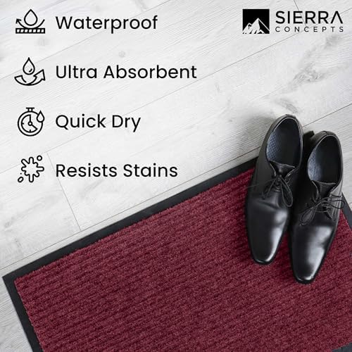 Front Door Mat, Indoor Outdoor Welcome Entryway Entrance Doormat, 30x17 Red - Image 6