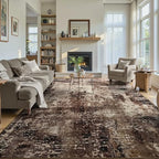 Ompaa Living Room Rug 6x9 Brown Area Rug Machine Washable Boho Coffee Rug Non Slip Abstract Vintage Indoor Large Rugs for Bedroom, Classroom, College Dorm, Farmhouse, Dining Room, Kids Playroom - Image 4