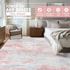 Aelenmu 10x14 Area Rugs for Living Room Washable Dining Room Pink - Image 2