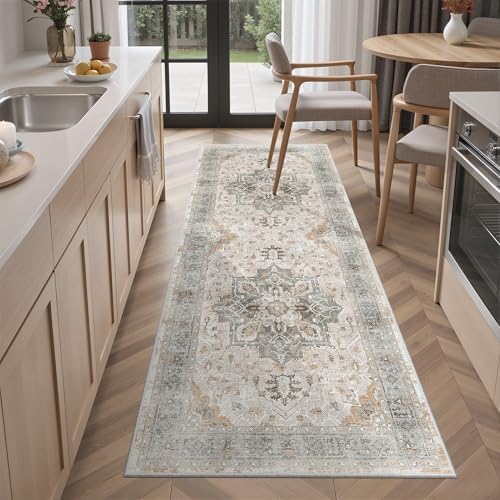 Madane Washable Runner Rug 2x6 Runners for Hallways Soft, Light Taupe Brown - Image 2