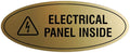 Signs ByLITA Oval Electrical Panel Inside Sign (Brushed Gold) - Small 2 Pack