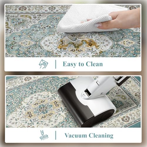Collive Kitchen Rugs Sets of 2 Non Slip Washable, 17.3"x29"+17.3"x47" - Image 5