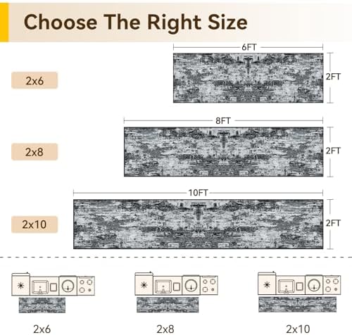 RELEANY Washable Runner 2'x10' Abstract Area Rug for Hallway Black White - Image 2