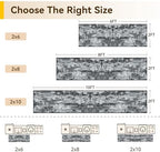 RELEANY Washable Runner 2'x10' Abstract Area Rug for Hallway Black White - Image 2
