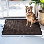 Mibao Front Door Mat Outdoor Entrance, 36" x 24" Heavy Duty Welcome Mat for Outdoor and Indoor, Waterproof Dirt Trapper Doormat, Super Absorbent Indoor Entryway Mat for Patio & Porch - Brown - Image 2