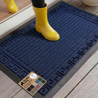 GORILLA GRIP WeatherMAX Door Mat, Indoor Outdoor, 29x17, Navy Greek Keys by GorillaGrip
