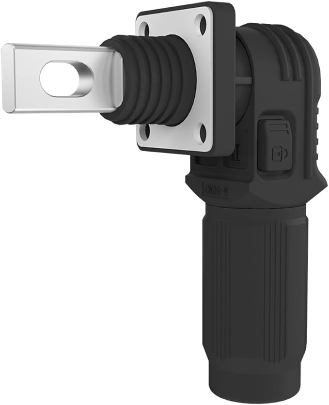 1 Set Battery Energy Storage Connector, Quick Plug Terminal High Current Connectors Copper Plate Wiring Adapter Right Angle Plug and Socket IP67 Waterproof Power Connector 150A 35mm² (150A, Black)