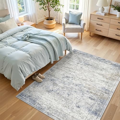 3x5 Rug for Entryway,Washable Area Rug,Blue - Image 5