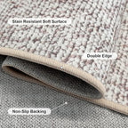 Washable 2x6 ft Textured Printing Runner Rug White Low‑Pile - Image 6