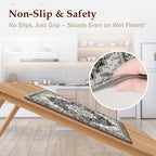 Boho Kitchen Mats for Floor 2PC Anti Fatigue Kitchen Rugs, Black Brown Grey - Image 4