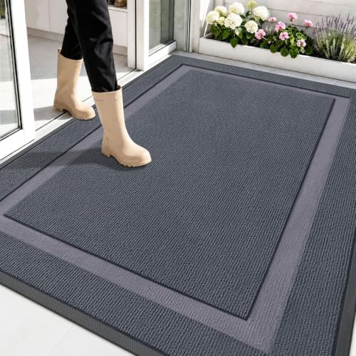 OLANLY Front Door Mat Outside 59x40, All-Season Heavy-Duty Rubber Doormat by OLANLY