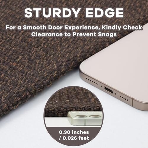 EARTHALL Washable Area Rug, Non Slip Entryway Rug, 4x6 Ft, Brown/Coffee - Image 2