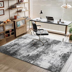 Entryway Rug 3x5 Grey Door Mat Indoor Entrance 36x60, Washable Small Throw Rugs for Kitchen Floor, Entry, Front Door, Bedroom Bedside, Non-Slip Low Pile Stain & Fade Resistant, Abstract Gray - Image 4
