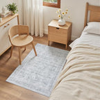 Washable Area Rugs 2x4: Neutral Living Room Bedroom Carpet Gray - Image 4