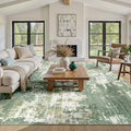 RELEANY Washable 8'x10' Abstract Area Rug for Living Room Light Green by RELEANY