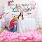 4x6 Tie-Dyed Pink Fluffy Soft Area Rug Non-Slip for Kids Bedroom Nursery - Image 4