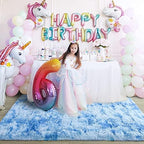 5x7 Tie-Dyed Blue Fluffy Soft Area Rug Non-Slip for Kids Bedroom Nursery - Image 4