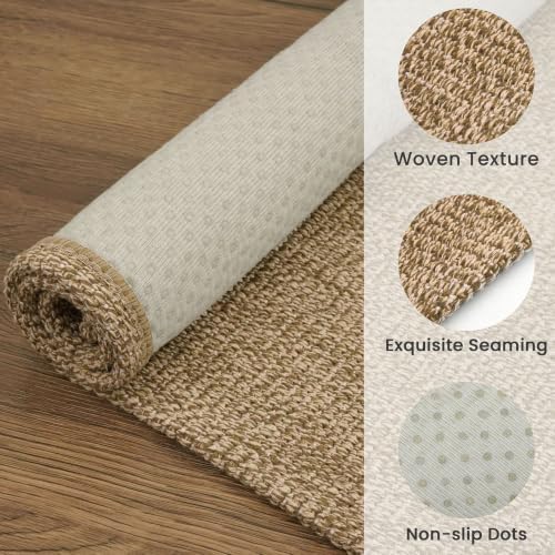EARTHALL Washable Entryway Rug, Non Slip Area Rug, 3x5 Ft, Golden Tan - Image 5