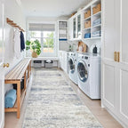 2'6 x 10' Runner Rug Non Slip,Washable Kitchen Rugs,Blue - Image 4