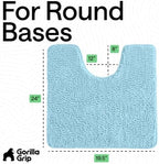 GORILLA GRIP Chenille Bath Rug Mat for Square Toilet Base, 24x19 Sky Blue - Image 2