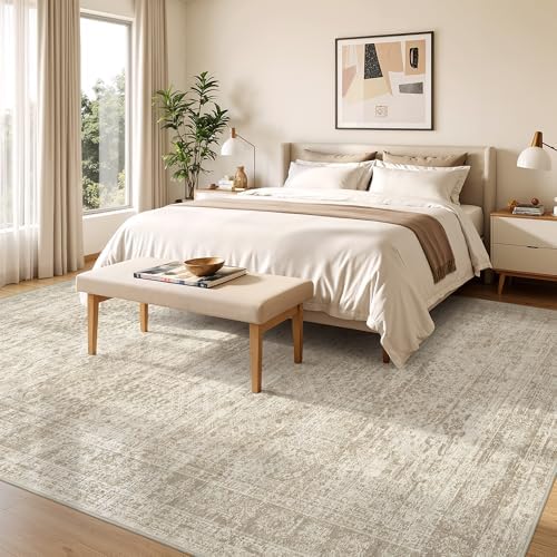 8x10 Area Rugs for Living Room,Large Washable Rug,Beige - Image 4