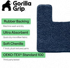 GORILLA GRIP Chenille Bath Rug Mat for Square Toilet Base, 24x19 Navy - Image 3