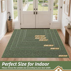 BEQHAUSE Dirt Trapper Door Mat 17" x 30", Non-Slip Doormats, Green - Image 2