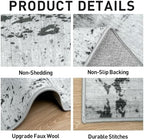 4x6 Area Rugs for Living Room: Washable Abstract Black White Grey Carpet - Image 5