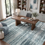 9x12 Area Rug for Living Room, Abstract Washable Non-Slip Rugs, Slate Grey - Image 6