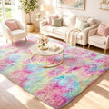 Ophanie 5x7 Rainbow Rug for Bedroom Girls,Unicorn Colorful Fluffy Soft Cute Fuzzy Area Rugs,Shag Plush Shaggy Bedside Floor Furry Carpet for Kids Baby Teen Dorm Home Decor with Over 99 pcs Pile fibers by Ophanie