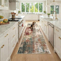 RELEANY Washable Runner 2'6"x8' Abstract Area Rug for Hallway Rustic Brown by RELEANY
