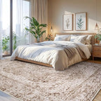 Lofus 9x12 Area Rugs for Living Room, Washable Area Rug, Big Rugs for Bedroom, Kitchen, Vintage Boho Carpet, Soft Non-Slip, Low Pile Large Area Rug for Office Dining Room, Vintage Beige Brown - Image 3